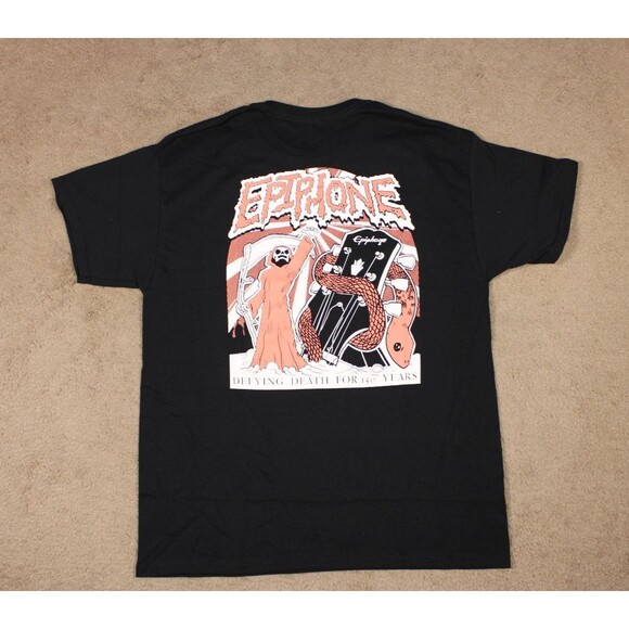 Gibson Epiphone 150th Anniversary Graphic Tee T-Shirt (Large) Black Licensed Tee - Picture 1 of 7